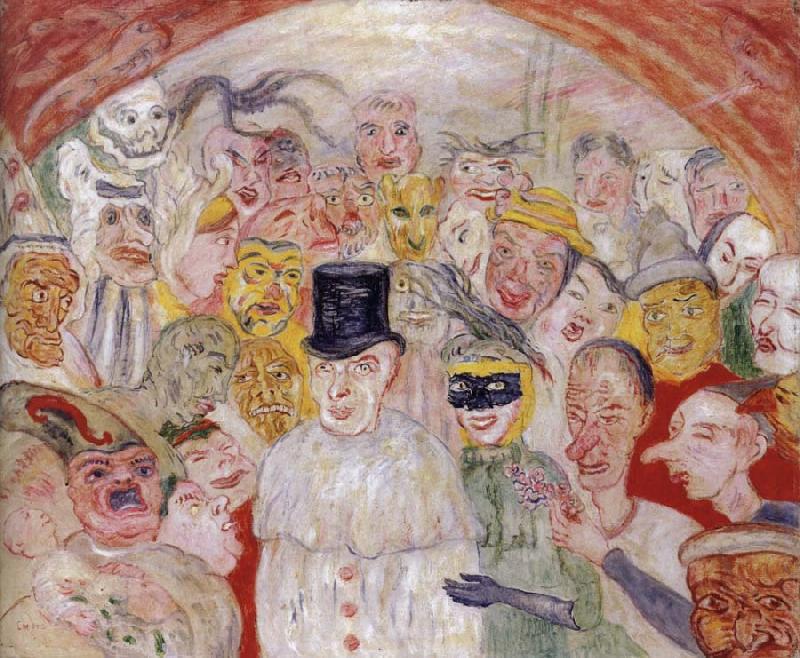 James Ensor The Puzzled Masks Sweden oil painting art